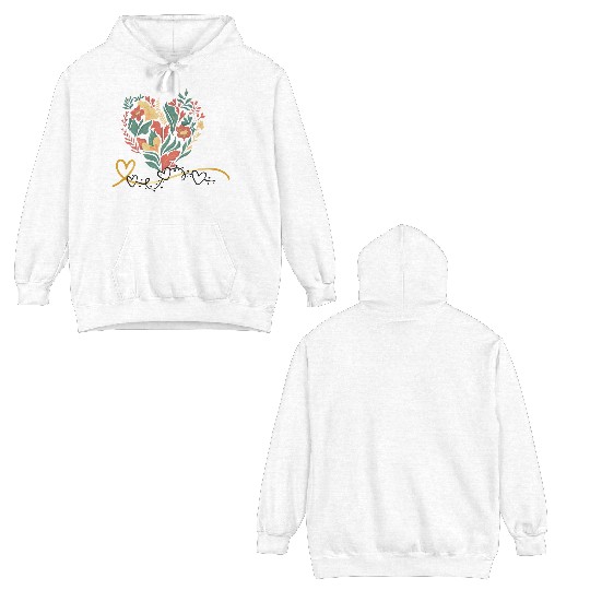heart flower Double Sided Hoodies