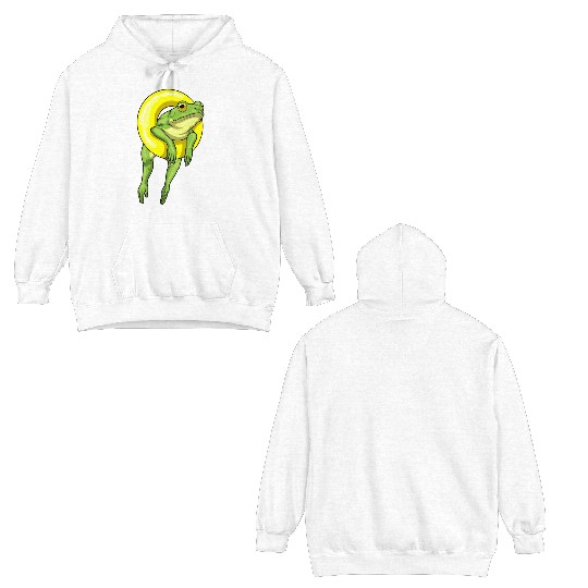 Frog Swimming Lifebuoy Double Sided Hoodies