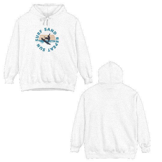 Sun Surf Sand Repeat Surfing Double Sided Hoodies Double Sided Hoodies