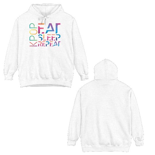 Eat Sleep K Pop Repeat Kpop Korean Hangul Seoul Double Sided Hoodies
