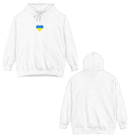 Heartbeat Ukraine Heart Ukrainian Flag Double Sided Hoodies