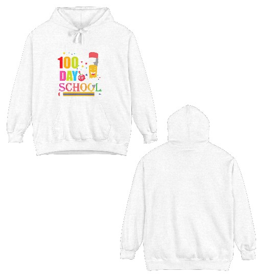 100Th Day Of School Teacher 100 Days Of School Sme Double Sided Hoodies