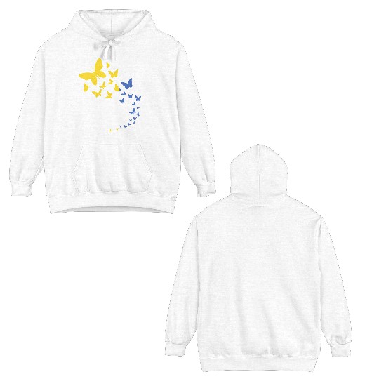 Ukraine Flag Ukrainian Butterfly Peace In Ukraine Double Sided Hoodies