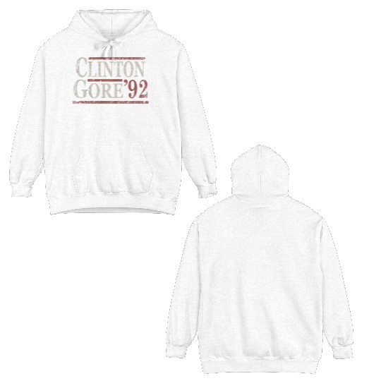 Distressed Bill Clinton Al Gore 1992 Double Sided Hoodies