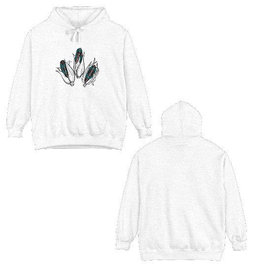 Native American Turquoise Corn Tribal Pattern Double Sided Hoodies
