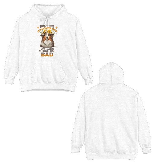 Flower Crown Australian Shepherd Mental Health Awa Double Sided Hoodies