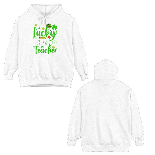 Saint Patrick'S Day One Lucky 4Th Grade Teacher Double Sided Hoodies