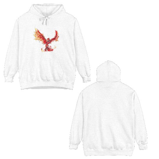 Phoenix From The Ashes Mythical Fire Bird Phoenix Double Sided Hoodies