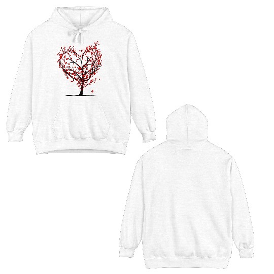 Red and Floral Heart Double Sided Hoodies