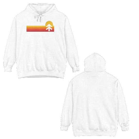 Retro Sunset Pisgah National Forest Asheville Double Sided Hoodies