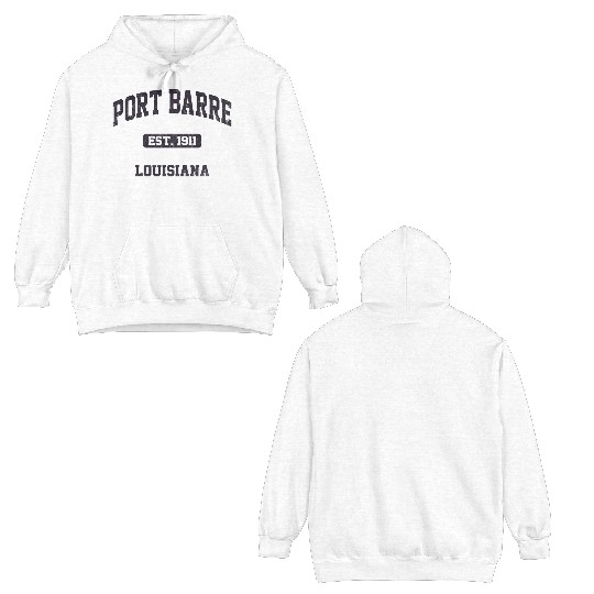 Port Barre Louisiana La State Athletic Style Double Sided Hoodies