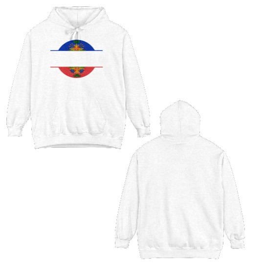 Haitian Flag Haiti Coat Of Arm Ayiti Day Pride Double Sided Hoodies
