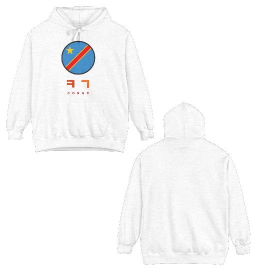 Korean Alphabetdemocratic Republic Of The Congo Fl Double Sided Hoodies