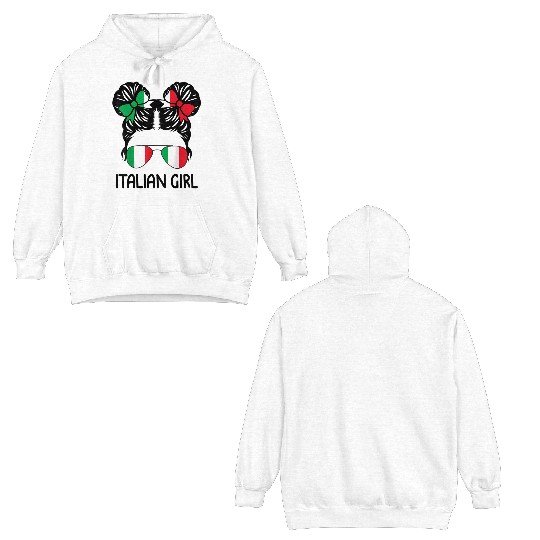 Italian Messy Hair Italy Pride Double Sided Hoodies