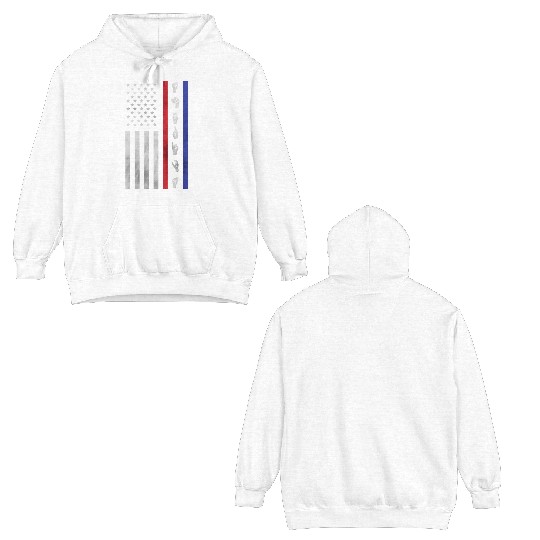 American Flag Asl American Sign Language America U Double Sided Hoodies