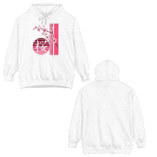 Sakura Flowers Spring Cherry Blossoms Japanese Kan Double Sided Hoodies