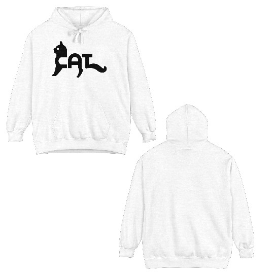 Alphabet Cute Black Cat Double Sided Hoodies