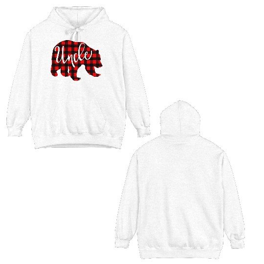 Red Plaid Uncle Bear Family Eve Buffalo Double Sided Hoodies