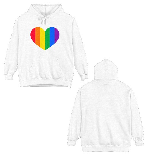 Gay Pride Rainbow Heart Double Sided Hoodies