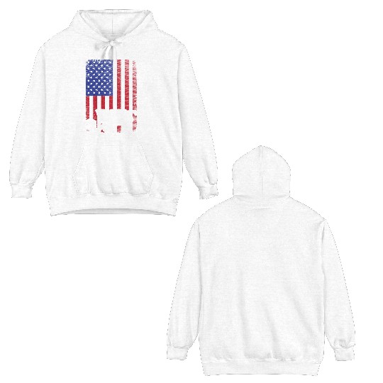Combine Harvester American Flag Farmer Agriculture Double Sided Hoodies