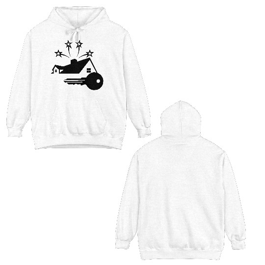 Shadow image of key for the new house and key Double Sided Hoodies