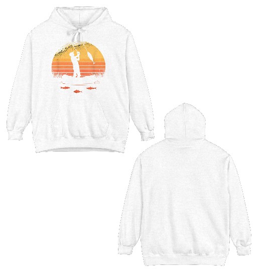 Funny Fishing Design For Men Women Bass Fly Fishin Double Sided Hoodies