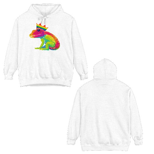 Gay Pride Gecko Double Sided Hoodies