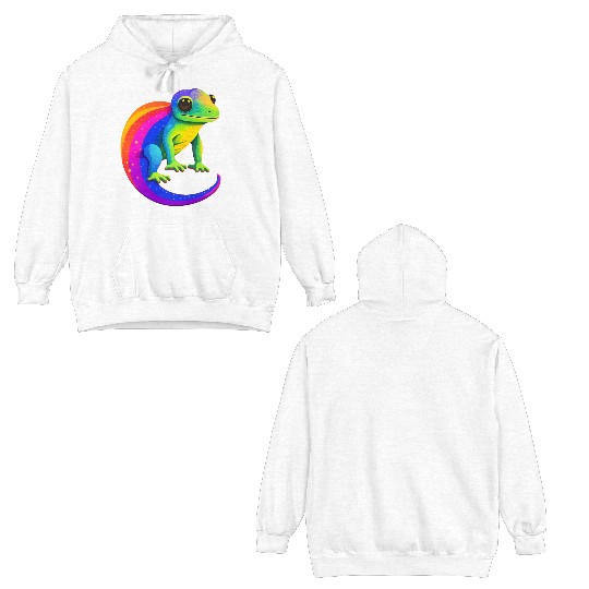 Gay Pride Gecko Double Sided Hoodies