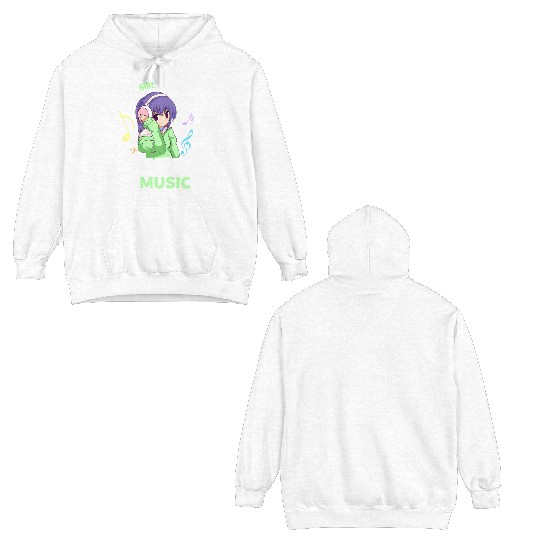 Just A Who Loves Anime And Music Anime Musician Double Sided Hoodies