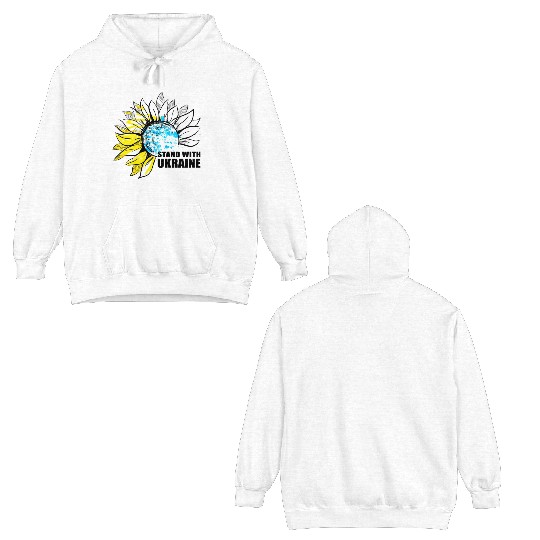 Sunflower Ukrainian Flag I Stand With Ukraine Ukra Double Sided Hoodies
