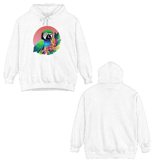 Macaw in the Tropics Double Sided Hoodies