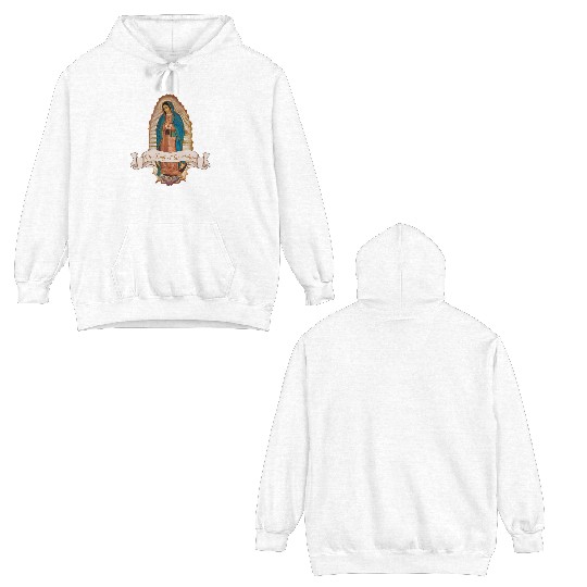 Lady Virgin of Guadalupe Virgen De Guadalupe Double Sided Hoodies