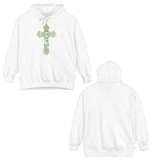 St Patrick's Day Celtic Cross Prayer Christian Att Double Sided Hoodies