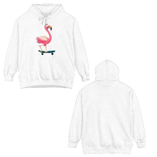 Flamingo skateboarding Double Sided Hoodies