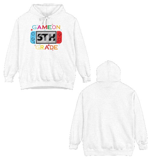 Back To School - Game On 5TH Grade Funny Gamer kid Double Sided Hoodies