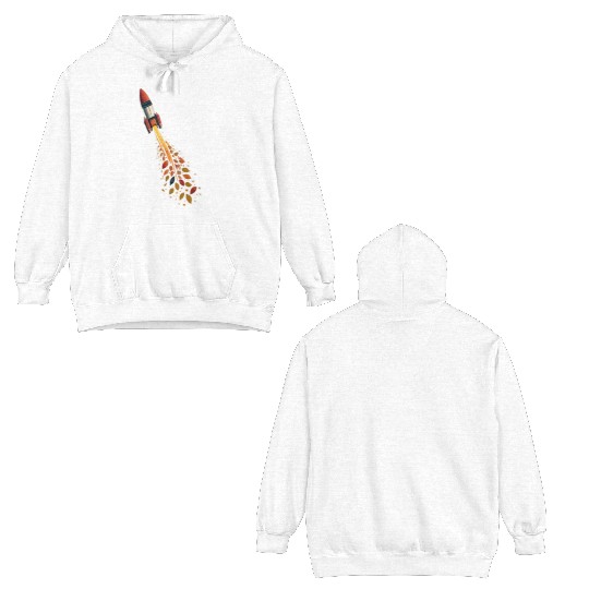 Autumn rocket - leaf-driven flight Double Sided Hoodies