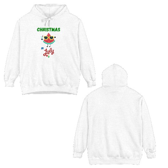 christmas in july cute watermelon Double Sided Hoodies for summer