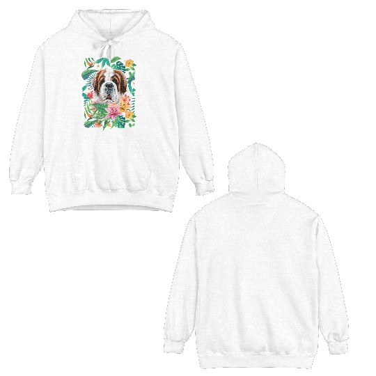 Tropical Saint Bernard Double Sided Hoodies