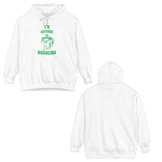 Catfish Angler I'd rather be Noodling Flathead Double Sided Hoodies