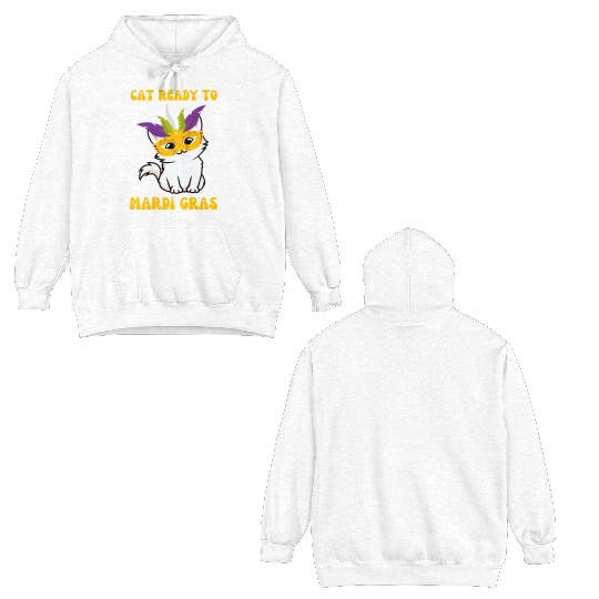 Cat Ready To Mardi Gras Double Sided Hoodies