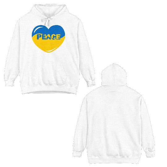 Heart peace ukraine flag colors Peace Double Sided Hoodies
