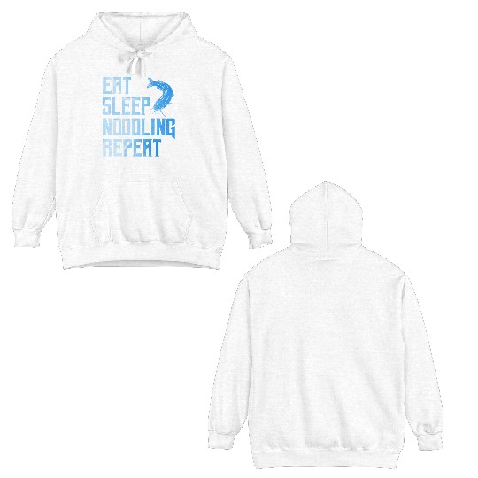 Flathead Fish Eat Sleep Noodling Repeat Catfish Double Sided Hoodies
