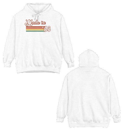 Vintage 1963 61th Birthday Made in 1963 Born in 19 Double Sided Hoodies