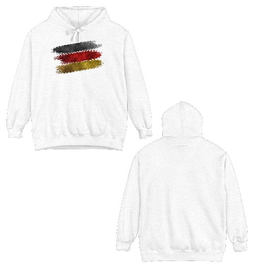 GERMANY DEUTSCHLAND FLAG BRUSH GLITTER Double Sided Hoodies