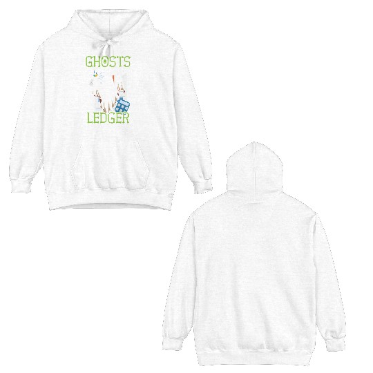 Ghosts in Books Ledger Haunts Accountant Halloween Double Sided Hoodies