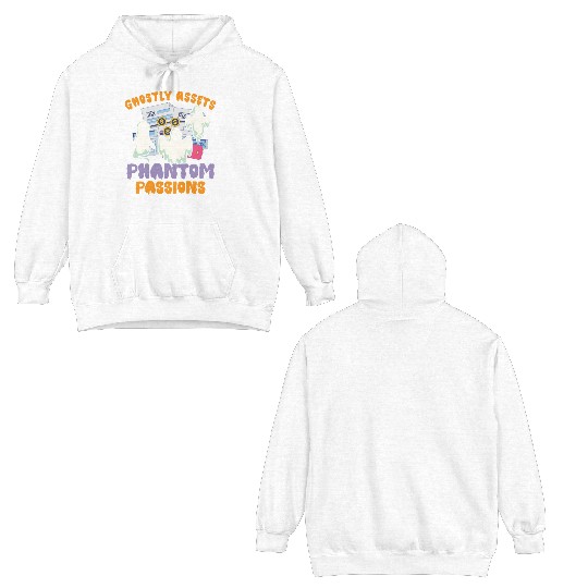 Ghostly Assets Phantom Passions Scary Halloween Double Sided Hoodies