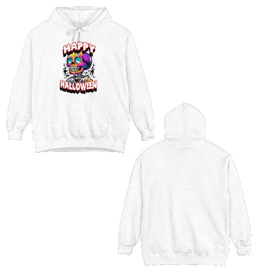 Graffiti Skulls: Happy Halloween Spooktacular Double Sided Hoodies