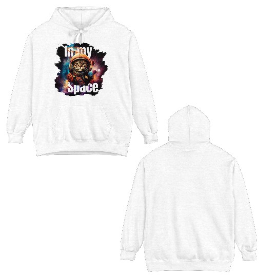 In my Mind Space Cat Astronaut Animal Pet Lover Double Sided Hoodies
