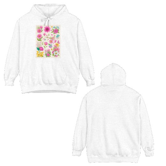 Buttercup and Marigold Spring Flowers Double Sided Hoodies