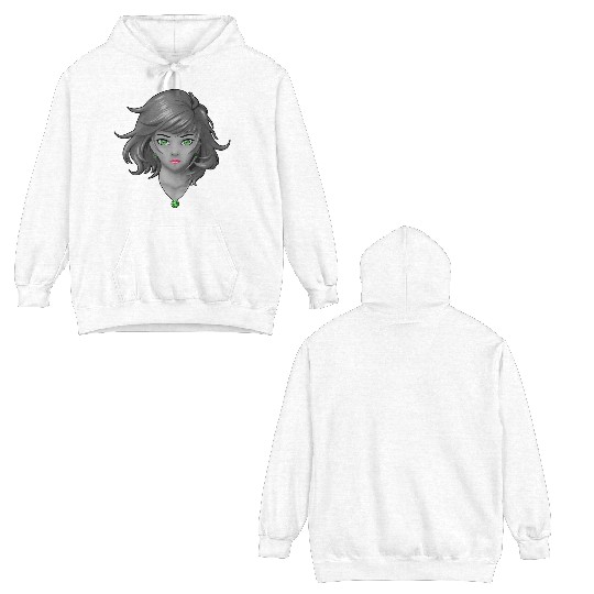 Anime girl with pretty jewelry Double Sided Hoodies